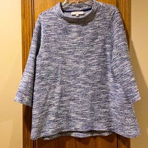 Loft Mock Turtleneck 3/4 Sleeve Relaxed Fit Sweater